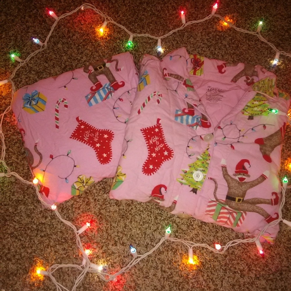 Woman's Christmas Sock Monkey Pajama Set